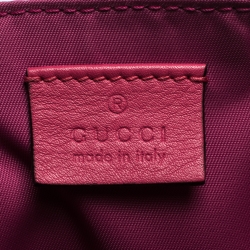 Pre Owned Gucci Beige/Pink GG Supreme Canvas and Leather Strawberry Print Diaper Messenger Bag