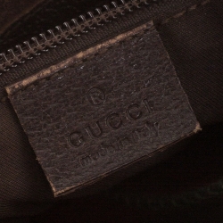 Pre Owned Gucci Brown GG Canvas and Leather Web Messenger Bag