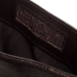 Pre Owned Gucci Brown GG Canvas and Leather Web Messenger Bag