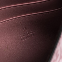 Gucci Pink Guccissima Leather Icon Wallet on Chain