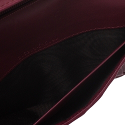 Pre Owned Gucci Burgundy Guccissima Leather Flap Continental Wallet