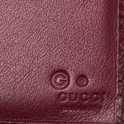 Pre Owned Gucci Burgundy Guccissima Leather Flap Continental Wallet