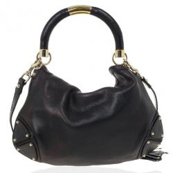مملوكة مسبقًا Gucci Black Leather Indy Top Handle Bag