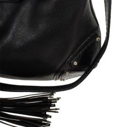 مملوكة مسبقًا Gucci Black Leather Indy Top Handle Bag