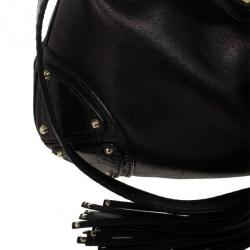 مملوكة مسبقًا Gucci Black Leather Indy Top Handle Bag