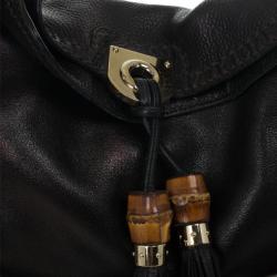 مملوكة مسبقًا Gucci Black Leather Indy Top Handle Bag