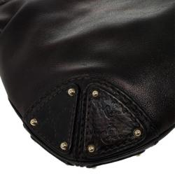 مملوكة مسبقًا Gucci Black Leather Indy Top Handle Bag