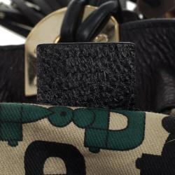 مملوكة مسبقًا Gucci Black Leather Indy Top Handle Bag