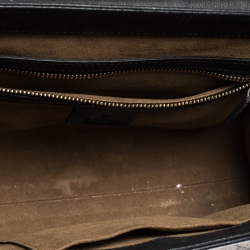 Pre Owned Gucci  Beige/Black GG Supreme Canvas and Leather Small Padlock Top Handle Bag