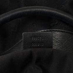 Pre Owned Gucci Black GG Canvas D Gold Hobo Bag