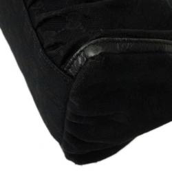 Pre Owned Gucci Black GG Canvas D Gold Hobo Bag