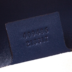 Pre Owned Gucci Navy Blue Guccissima Leather Medium Padlock Shoulder Bag