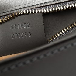 Pre Owned حقيبة كتف غوتشي سيلفي سلسلة متشابكة صغيرة جلد أسود