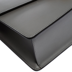 Pre Owned حقيبة كتف غوتشي سيلفي سلسلة متشابكة صغيرة جلد أسود