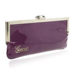 مملوكة مسبقًا Gucci Purple Patent Framed Clutch