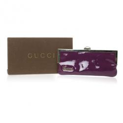 مملوكة مسبقًا Gucci Purple Patent Framed Clutch