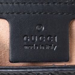 Pre Owned Gucci Black Guccissima Leather Medium Padlock Shoulder Bag