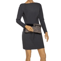 مملوكة مسبقًا Gucci Navy Blue GG Canvas Web Shelley Belt Bag