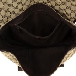 Pre Owned Gucci Brown Ebony GG Canvas Messenger Bag