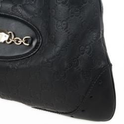 مملوكة مسبقًا Gucci Black Guccissima Leather Medium Hobo