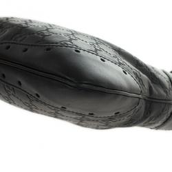 مملوكة مسبقًا Gucci Black Guccissima Leather Medium Hobo