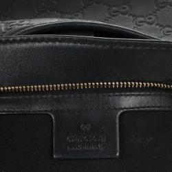 مملوكة مسبقًا Gucci Black Guccissima Leather Medium Hobo