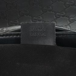 مملوكة مسبقًا Gucci Black Guccissima Leather Medium Hobo