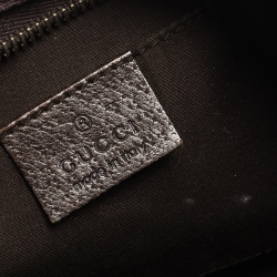 Pre Owned حقيبة صغيرة غوتشي حلقة D أيبي جلد وكانفاس GG بيج