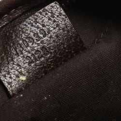 Pre Owned حقيبة صغيرة غوتشي حلقة D أيبي جلد وكانفاس GG بيج