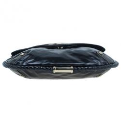 Pre Owned Gucci Black Patent Britt Tassel Flap Bag