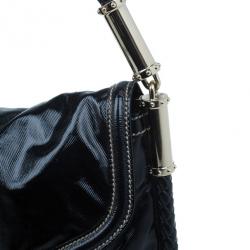 Pre Owned Gucci Black Patent Britt Tassel Flap Bag