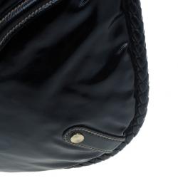 Pre Owned Gucci Black Patent Britt Tassel Flap Bag