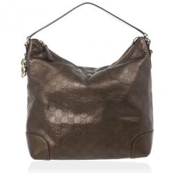 Gucci Bronze Metallic Guccissima Leather Heart-Bit Medium Hobo Bag