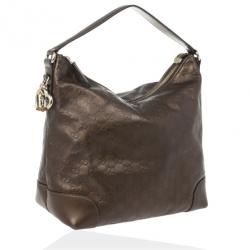 Gucci Bronze Metallic Guccissima Leather Heart-Bit Medium Hobo Bag