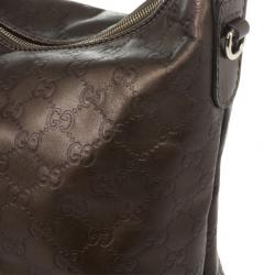 Gucci Bronze Metallic Guccissima Leather Heart-Bit Medium Hobo Bag