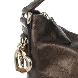 Gucci Bronze Metallic Guccissima Leather Heart-Bit Medium Hobo Bag