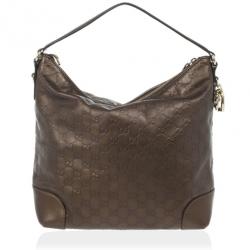 Gucci Bronze Metallic Guccissima Leather Heart-Bit Medium Hobo Bag