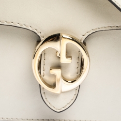 Gucci Cream Leather Medium 1973 Flap Shoulder Bag