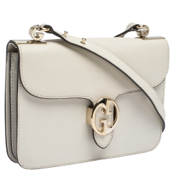 Gucci Cream Leather Medium 1973 Flap Shoulder Bag