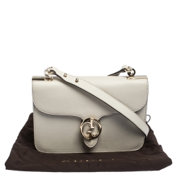 Gucci Cream Leather Medium 1973 Flap Shoulder Bag