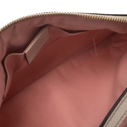 مملوكة مسبقًا Gucci Pink/Cream GG Canvas and Leather Web Baguette