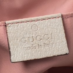 مملوكة مسبقًا Gucci Pink/Cream GG Canvas and Leather Web Baguette