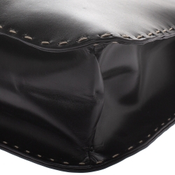 مملوكة مسبقًا Gucci Black Leather Topstitch Hobo