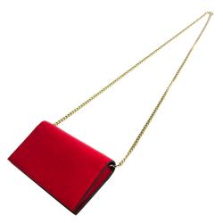 Gucci Red Leather Betty Shanghai Chain Wallet Bag