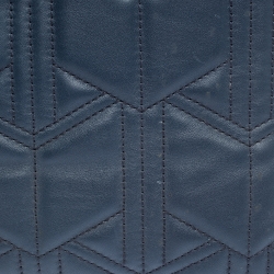 Pre Owned Gucci Navy Blue Matelassé Leather For Ounass Dionysus Tote