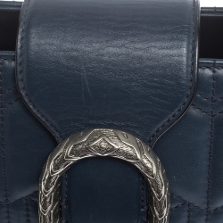 Pre Owned Gucci Navy Blue Matelassé Leather For Ounass Dionysus Tote