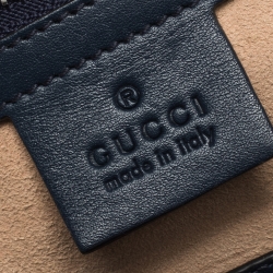 Pre Owned Gucci Navy Blue Matelassé Leather For Ounass Dionysus Tote