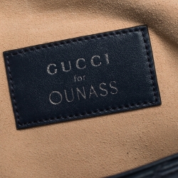 Pre Owned Gucci Navy Blue Matelassé Leather For Ounass Dionysus Tote