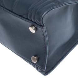 Pre Owned Gucci Navy Blue Matelassé Leather For Ounass Dionysus Tote