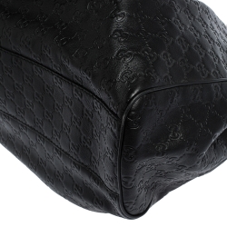 مملوكة مسبقًا Gucci Black Guccissima Leather Large Sukey Tote